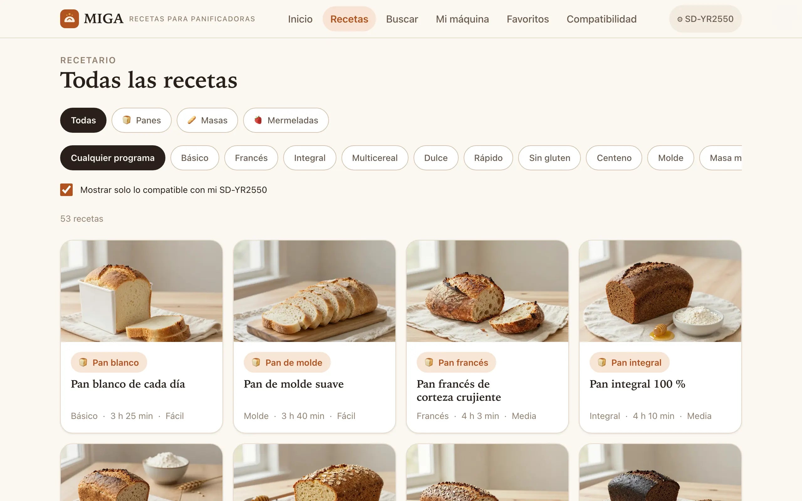 Lám. 03 — En el ordenador, con filtros por categoría, por programa y por tu modelo.